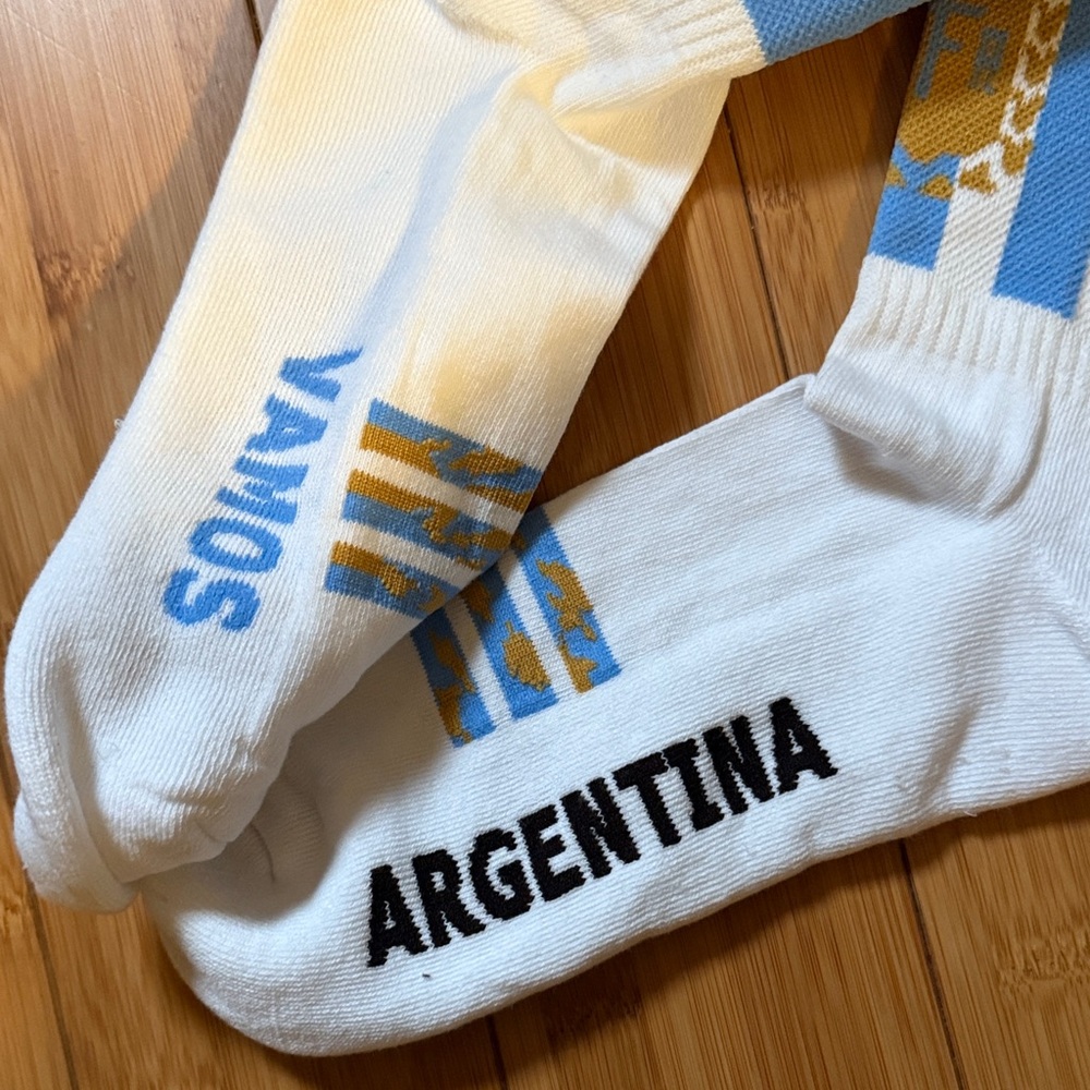 Argentina Themed White and Blue Socks - Picture 3 of 3